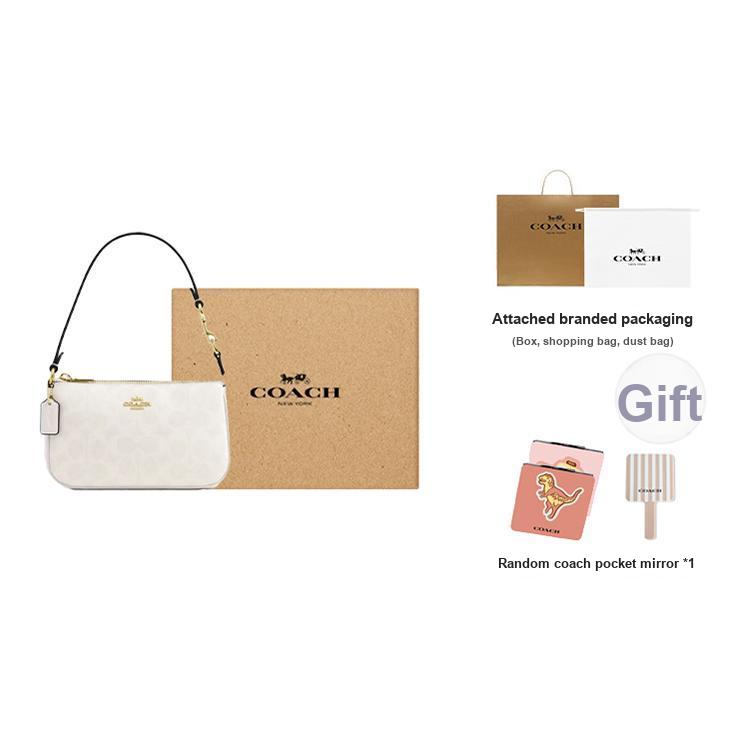 Coach Borsa a mano Nolita 19 con logo metallico e chiusura a zip in ecopelle Piccola Borsa da donna Bianca CW426-IMXU5