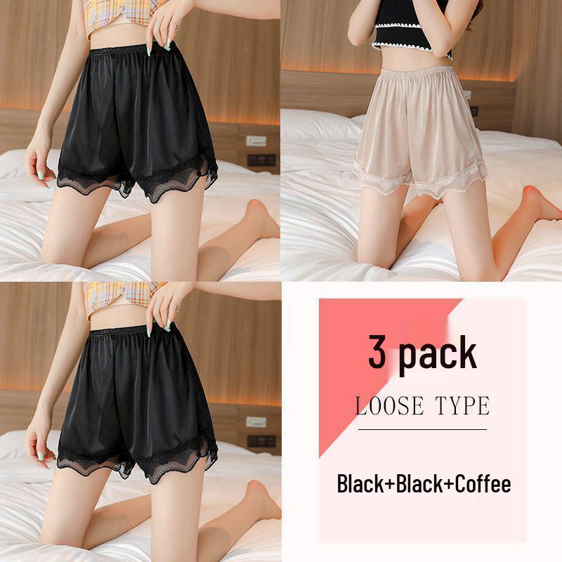 Seamless Ice Silk Lace Women's Summer Anti-Exposure Loose Shorts