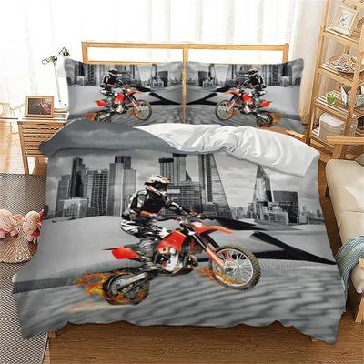 3D Motorrad Motocross Bettbezug Racing Dirt Bike Sport Cross-Country Rennen Schlafzimmer Dekoration Männer Jugendliche Jungen Kinder