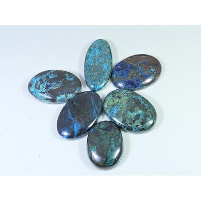 288Cts. Natural Shattuckite Oval Cabochon Loose Designer Gemstone 06 Pcs Lot C-1538