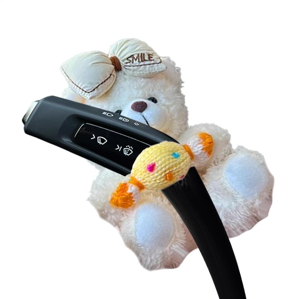 Car Plush Decoration, Wiper Shift Handle Decoration Doll | Creative Car Plush Bear Doll