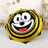Happy Cat Icon Design Portable Automatic Umbrella with 8-Rib Foldable Design for Outdoor Daily Use Fashionable Accessory