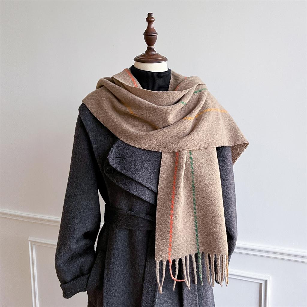 Luxury Winter Plaid Scarf for Women Men British Style Cashmere Scarves With Tassel  Designer Female Winter Warm Neck Scarf Shawl