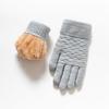 Cross Layer Gloves with Thick Velvet and Jacquard Knitting for Warmth Winter Cycling and Skiing Gloves