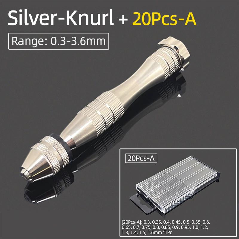 Mini Micro aluminiowa wiertarka ręczna 0.3-3.6mm z uchwytem bezkluczowym wiertła kręte HSS do biżuterii rzemieślniczej ręczne wiercenie narzędzia obrotowe