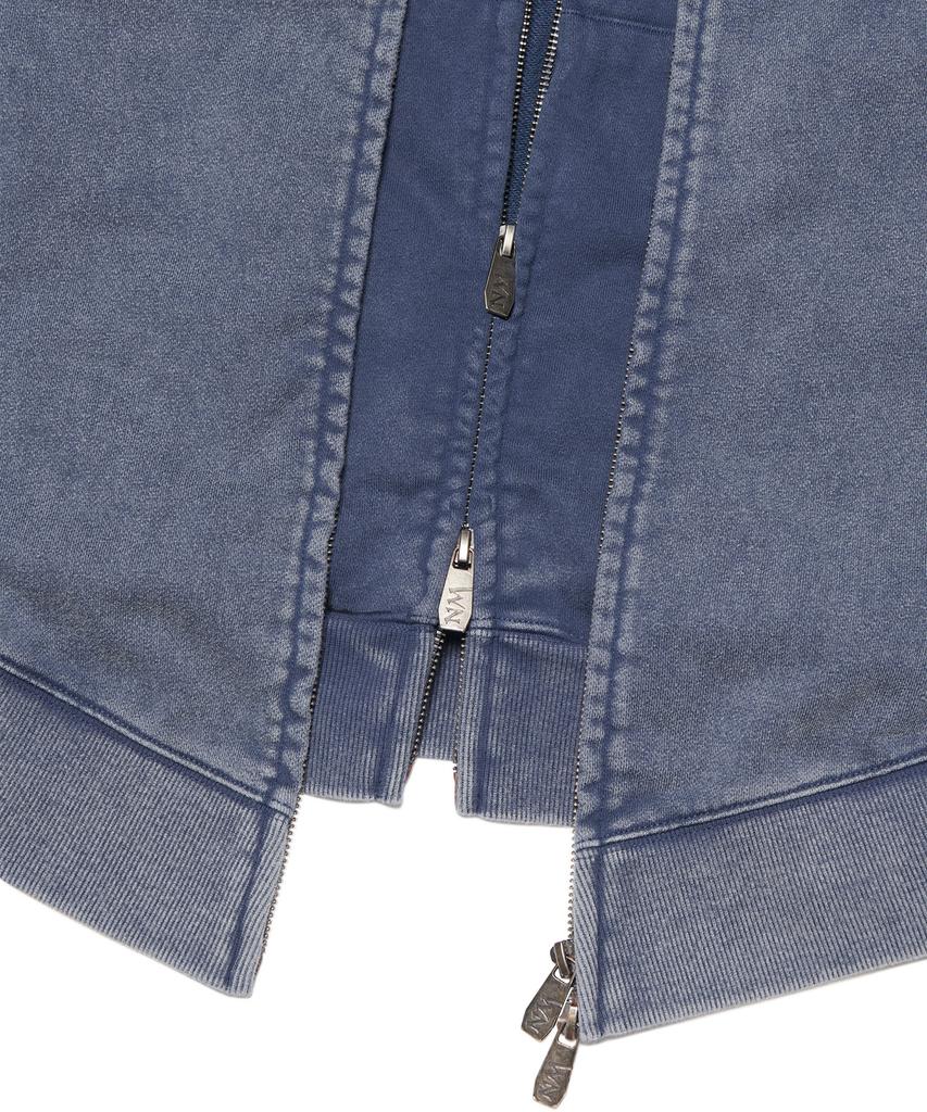 Nomanual Vintage Layer Hooded Zip-Up - Washed Navy