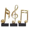 Goldfarbenes Finish Musiknoten Statuen | Schöne Heimdekoration - (3er-Pack, Golden)