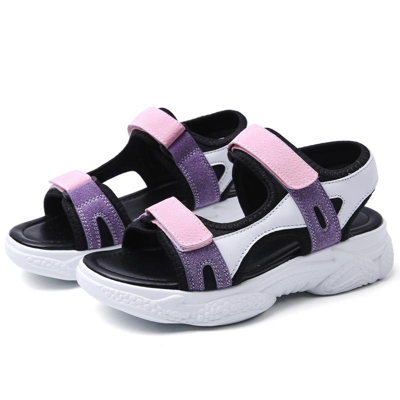 

Женские сандалии Летние уличные повседневные босоножки для увеличения роста на платформе для девочек Спортивные сандалии для пляжа больших размеров 42 розовый