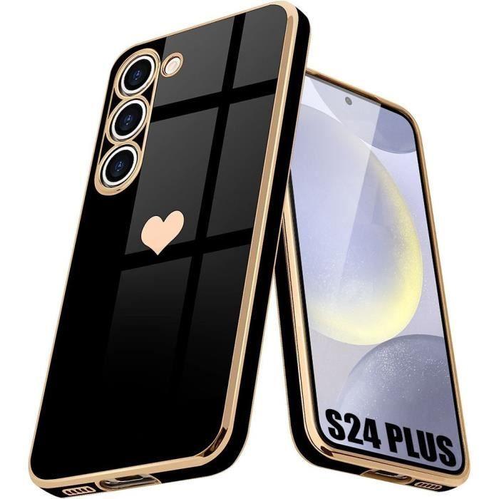Coque de protection - booling - samsung galaxy s24+ - souple - noir - motif cœur