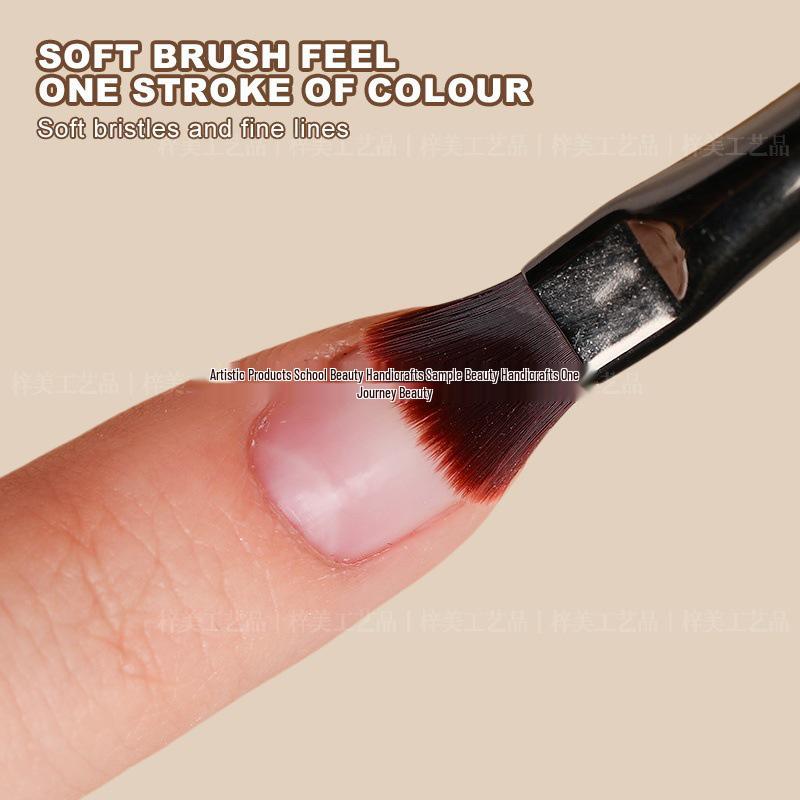 Dual-Ended Nail Art Brush - Multipurpose Line & Builder with Round Head, Japanese Base Coat