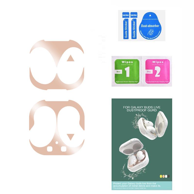 

Ультратонкие металлические пыленепроницаемые защитные наклейки для наушников Samsung Galaxy Buds Live, защитная пленка для кожи наушников для Buds Live розового золота