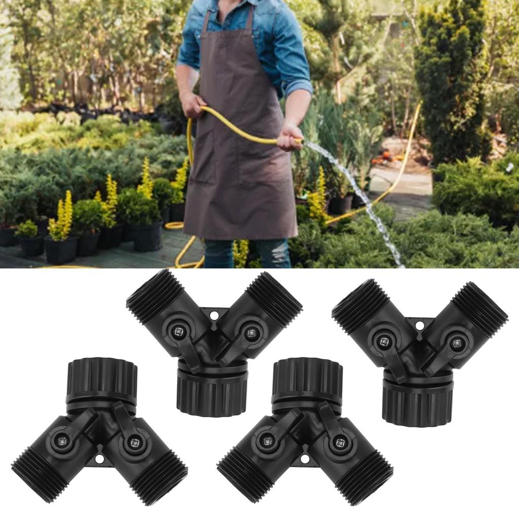 Tap Y Splitter 2 Way 2 Valves Hose Splitter Connector for Garden Hose Faucet  Standard 4pcs