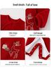Newborn Red Cotton Jumpsuit with Asymmetrical Collar - Festive Baby Romper for New Year