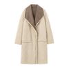 Women's clothing autumn and winter European and American contrasting colors lapel collar large pocket decoration double-sided wear artificial fur coat