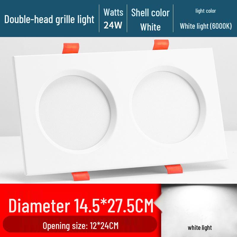 Ultra-Thin Dual/Single Head Recessed Square LED Spotlight for Commercial & Household Use