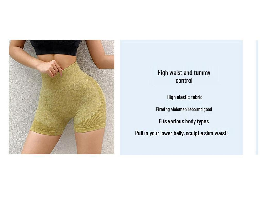 Women's High Waist Peach Butt Lift Yoga Shorts - Quick-Dry, Tummy Control, Three-Point Design