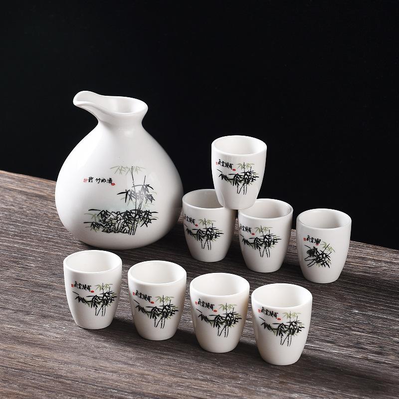 Ceramic Wine Dispenser Set, Wine Glass Wine Jug, Small Wine Cup, Bullet Glass Wine Cup, Custom Cup.