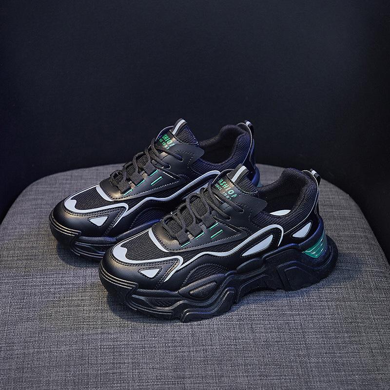 

Классическая сетчатая дышащая женская обувь 2024 новая универсальная трендовая повседневная обувь износостойкая на толстой подошве спортивная обувь кроссовки 40 чёрный