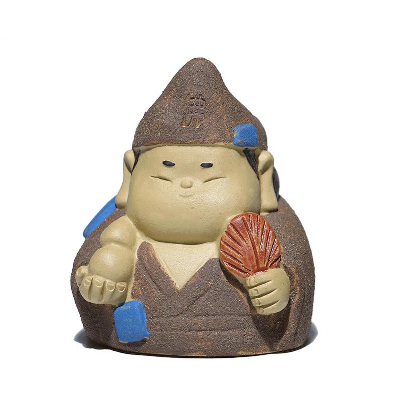 

Чайный питомец из фиолетовой глины с персонажами из Дзен, ручной работы, монах Цзигун, будда, чайная фигурка, японская чайная церемония, чайная статуэтка, чайный сервиз, украшения