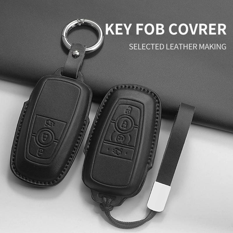 Car Key Case Cover for Ford Ranger Wildtrak Focus C-Max Galaxy Mondeo Explorer Edge EcoSport for Mustang Car Key Case Shell Fob