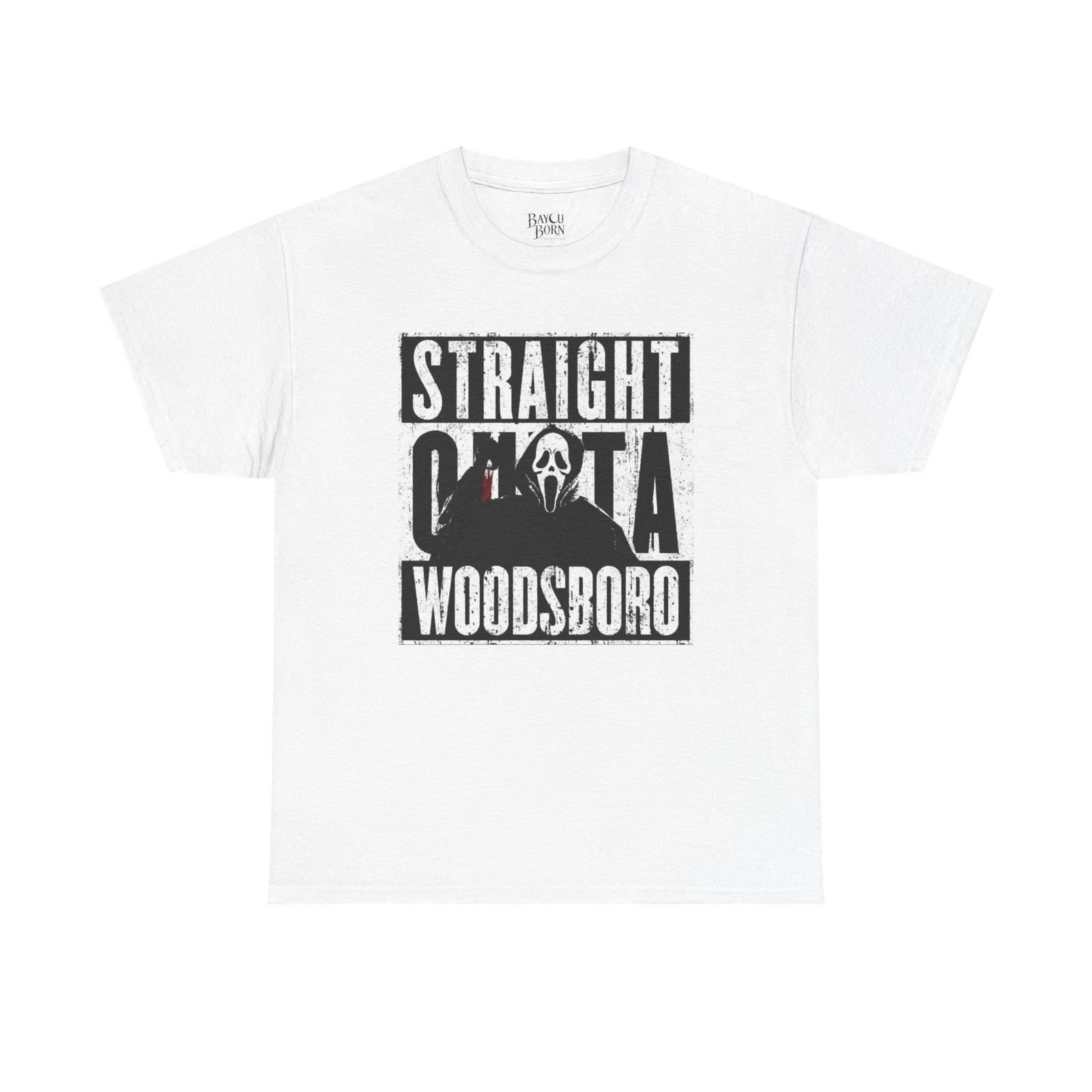 Straight Outta Woodsboro T-Shirt | Horror Movie Ghostface Design 3XL