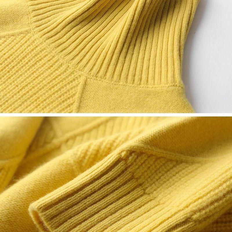 Autumn Winter Women's Plus-size Wool Sweater Loose Turtleneck Sweater Pullover Solid Color Wool Knitted Top