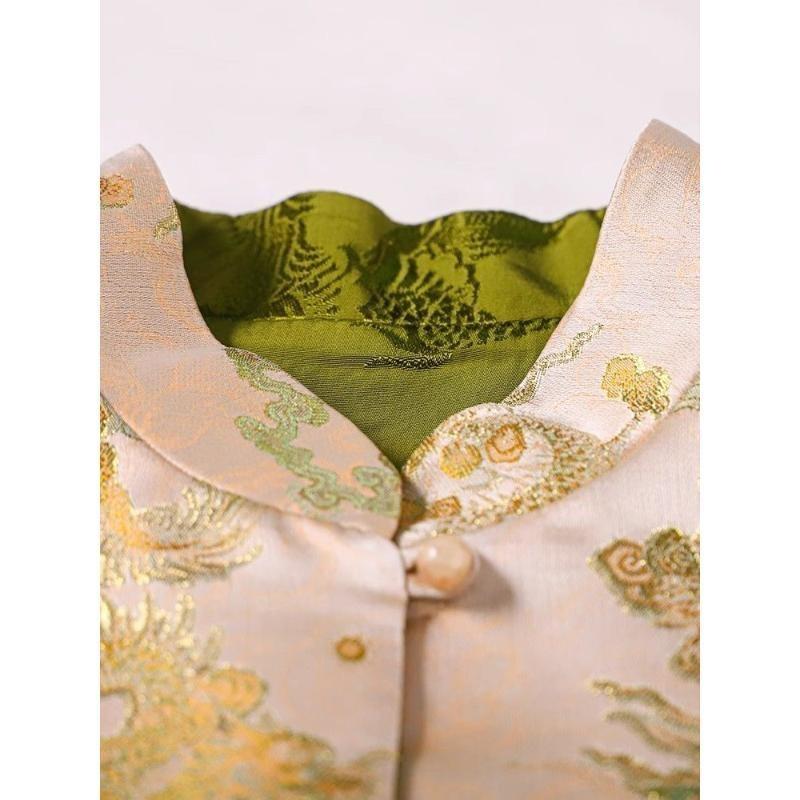 High-end Yellow Jacquard Vest Women's 2025 Spring Fashion Top Trend