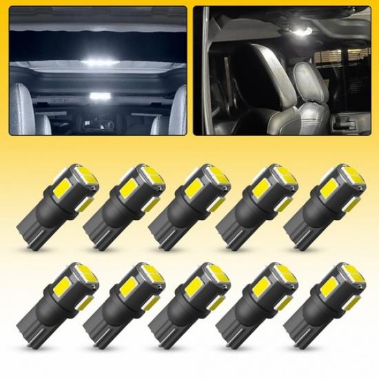 10X T10 AUXITO 168 194 W5W Amber LED License Plate Map Reading Light Bulb Canbus