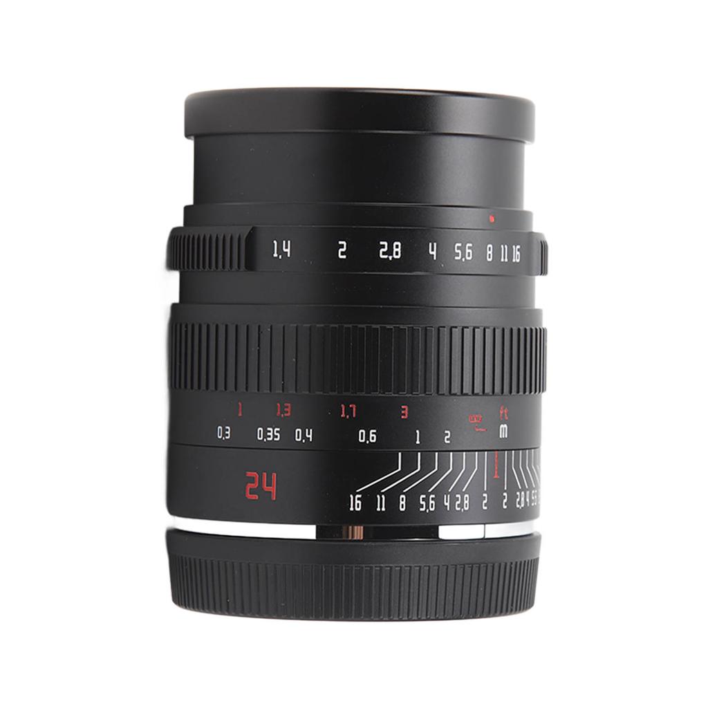 Obiektyw 7ARTISANS 24mm F1.4 Obiektyw szerokokątny Metalowa obudowa 2 szkła ED Obiektyw aparatu półklatkowego dla M3 M5 M6