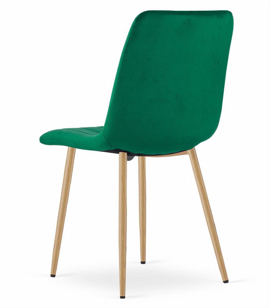 LAVA Chair - Dark Green Velvet / Wood-colored Legs X 2
