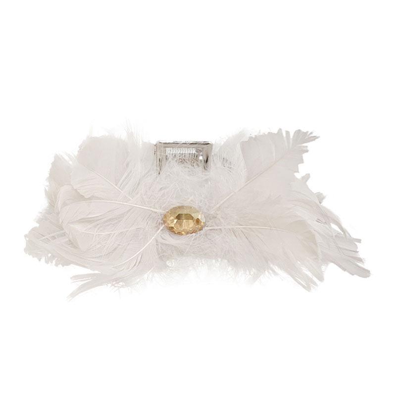 Ostrich Feather Hair Accessory: Medium & Large Fuzzy Claw Clip Headdress for Women