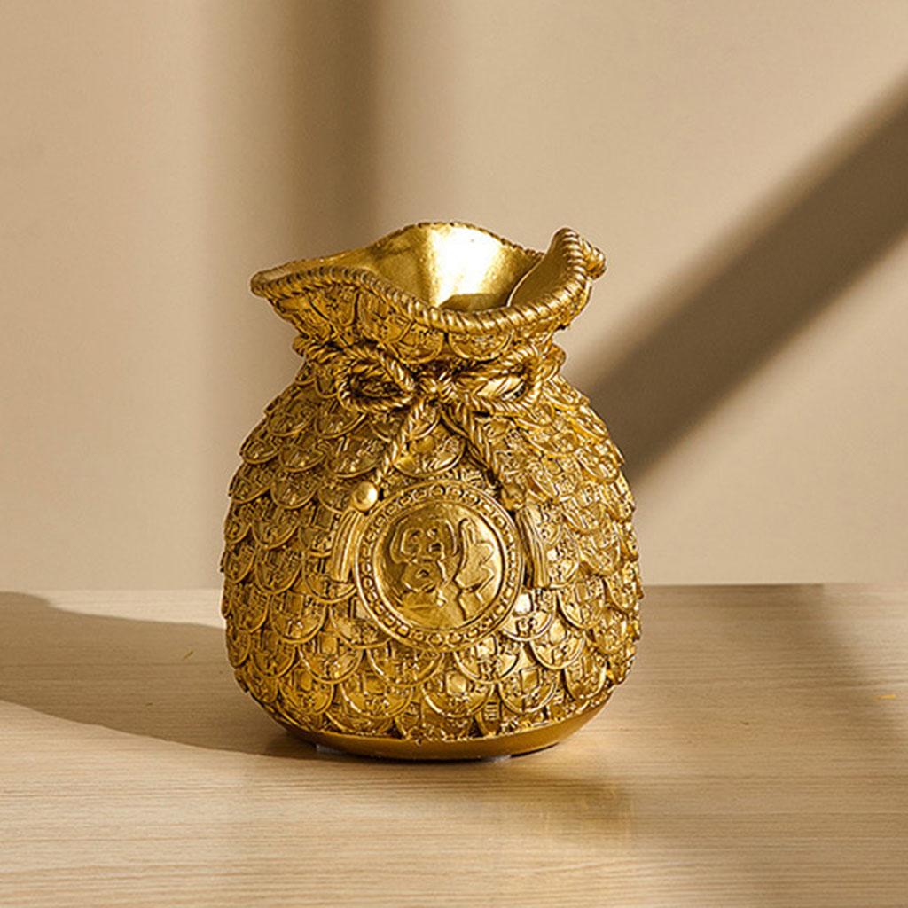 Chinese Flower Vase Planter Pot Money Bag Shape Piggy for Home Decor Gift Cabinet