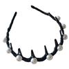 Pearl Wave Dual-Use Rhinestone Headband with Teeth – Trendy and Versatile Hair Accessory