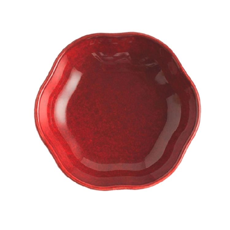 

Элегантное глазурованное керамическое блюдо для хранения ювелирных изделий, демонстрационная тарелка для колец, сережек, ожерелий, маленький поднос для мелочей красный