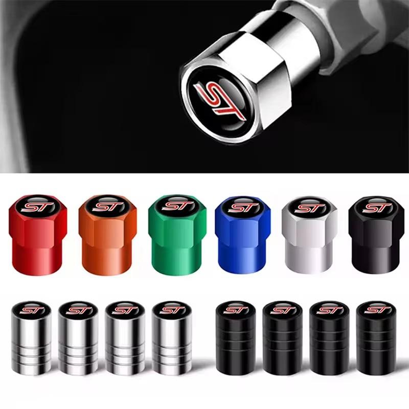 ZKBGQ1 4Pcs/set High Quality Car Valve Caps Stem Case Covers For ST Line Accessories Wheel Valve Dust Caps Tyre Rim Stem Cover For Ford