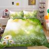 3D Printing Household Bedding Set Chrysanthemum Printing Pillowcase and Quilt Cover 2/3 Pieces of Plant Microfiber Comfortable Household Bedding