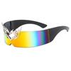 Trendy Rimless Metal Decorated Futuristic Sunglasses