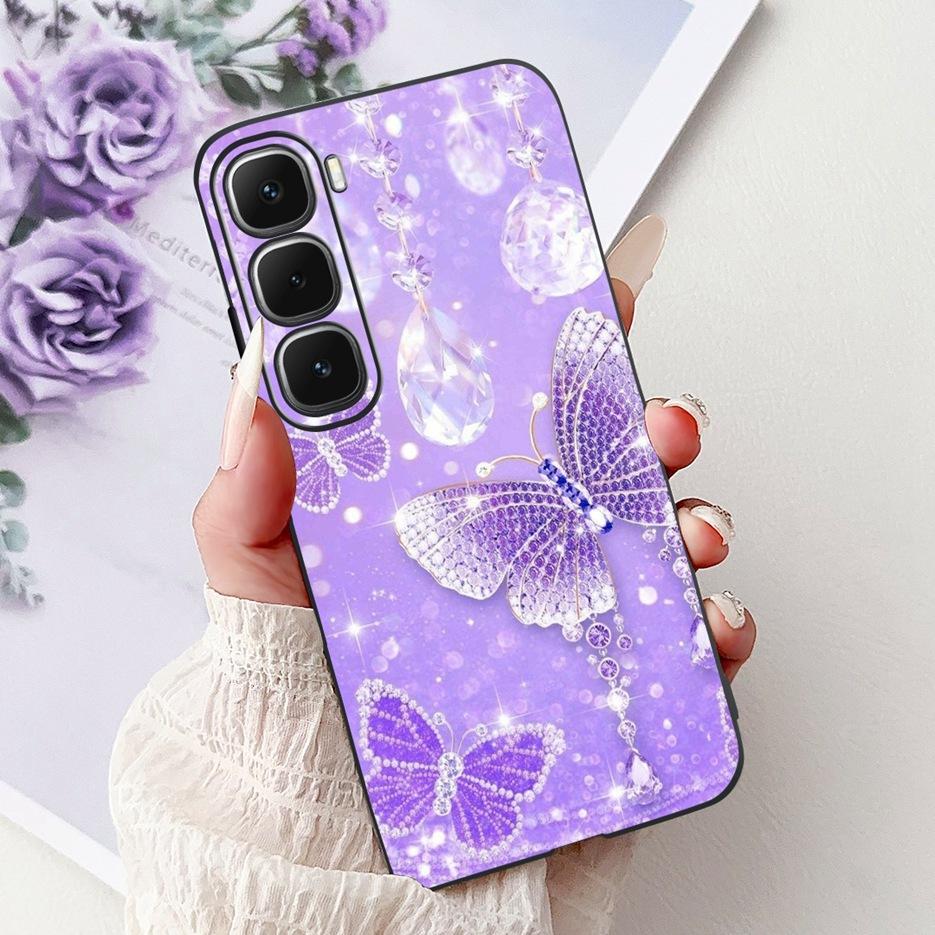 

For Infinix Hot 60 Pro Plus Case X6886 Luxury Butterfly Painted Cover Silicone Case For Infinix Hot 60 60i Hot60 Hot60i 4G Shell Hot 60i 4G (X6728)