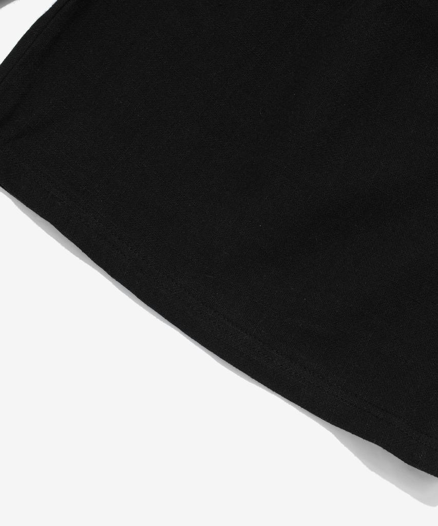 CARGOBROS Linen-Like Pintuck Wide Shorts (Black)