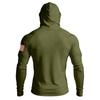 Men's Casual Raglan Sleeve Hooded Long Sleeve Sun Protection Shirt Lightweight Breathable Outdoor Activewear with Face Cover