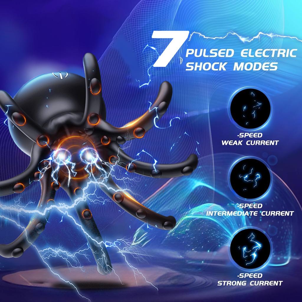 Electric Shock Male Vibrator Penis Glans Stimulator with 9 Vibrations Delay Training Exerciser Extender for Male Masturbation