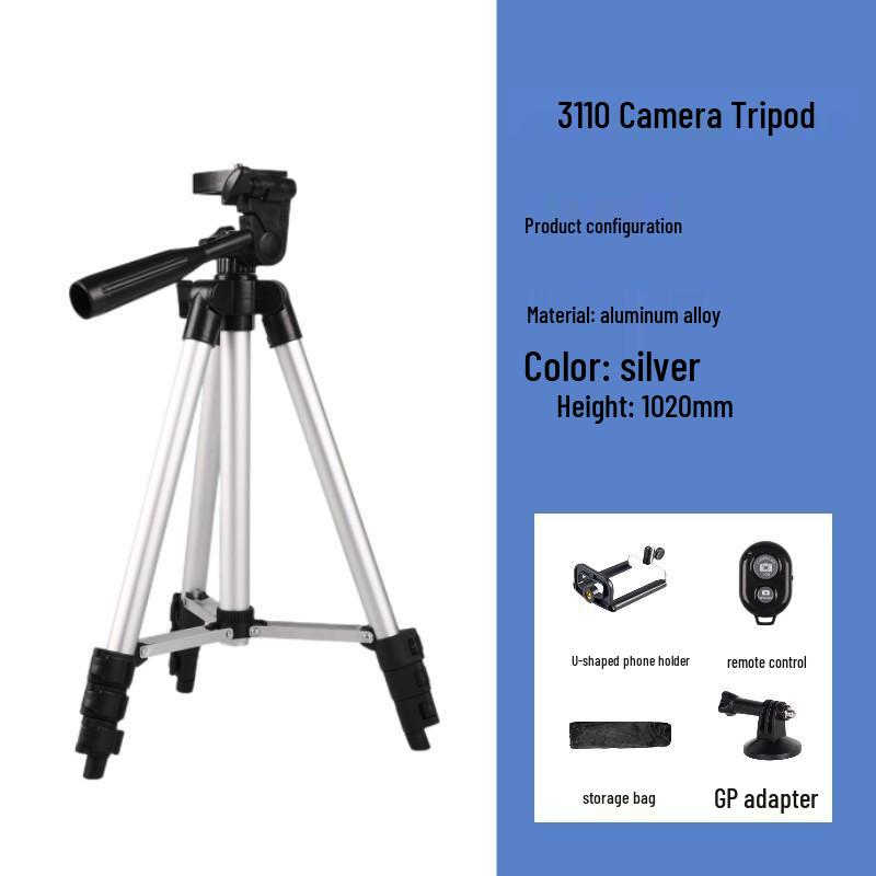 Aluminum Mobile Phone Holder & Projector Stand with Remote Control Tripod for Outdoor Shooting & Live Streaming