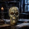 Unobstructed Vision Horror Mask Halloween Scary Mask, Realistic Rotten Skeleton Latex Hood, Party Detailed Skull Cosplay Comfortable for Secret Room &
