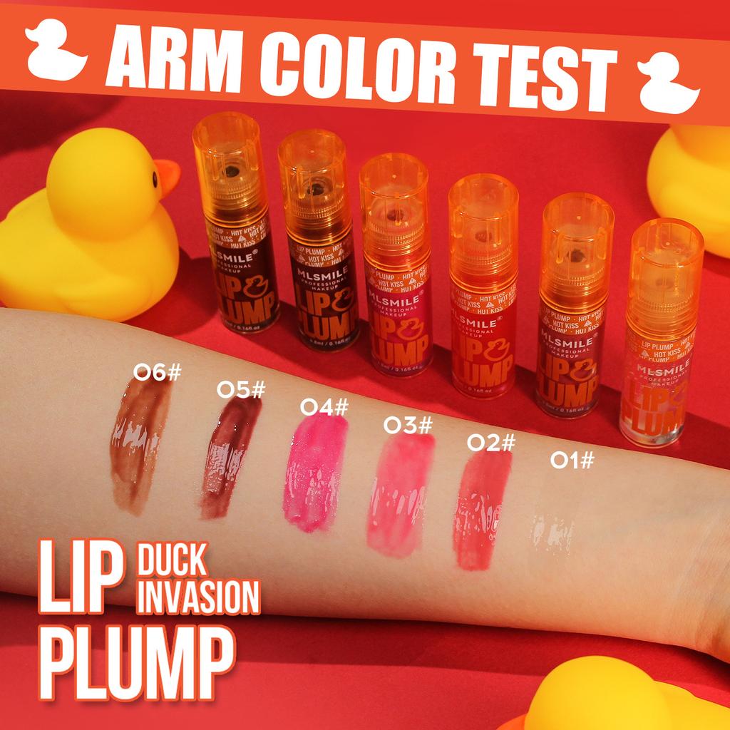 MLSMILE Makeup Mirror Water Light Transparent Lip Enhancement Lip Oil Long-lasting Moisturizing Lip Glaze 6 Color Liquid Lipstick