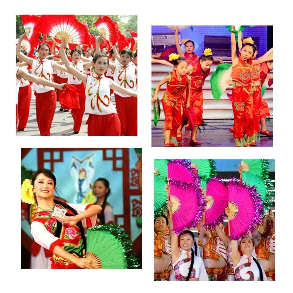 31cm Bamboo Chinese Short Bellydance Fan Multicolors Bamboo Fans Yangko Dance Prop Performance