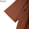 ZANZEA Elegant Casual Square Collar Short Sleeve Women Dress