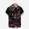 Hawaiian Short-sleeve Shirt for Men, Casual Vacation Style with Tropical Plant Pattern, Collared Men's Shirt