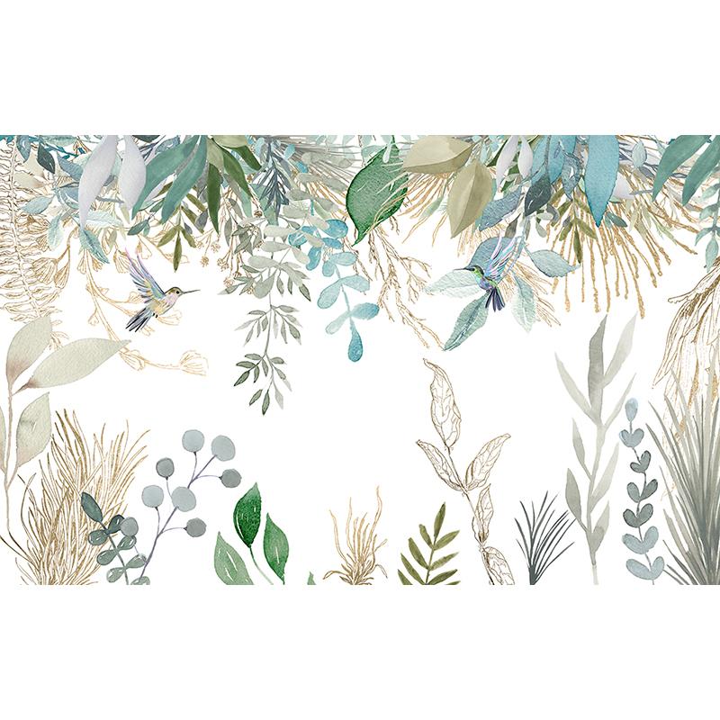 Photo Wallpaper Modern Hand-painted Tropical Plant Leaves Flowers And Birds Murals Living Room Bedroom Waterproof Wall Painting Sticker