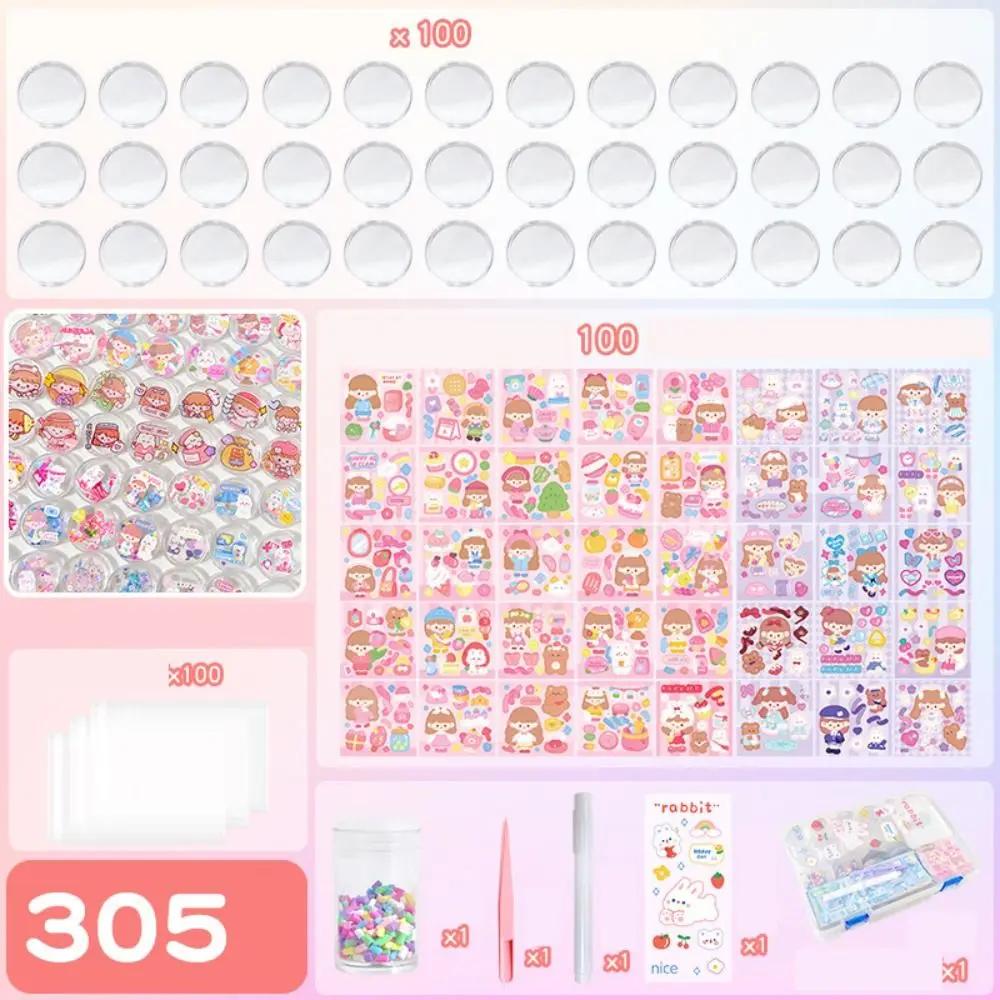 DIY Pendant Handwork DIY Keychain Making Kit Handmade Cartoon DIY Keyring Acrylic Creative Guka Sticker Set Kids Toys
