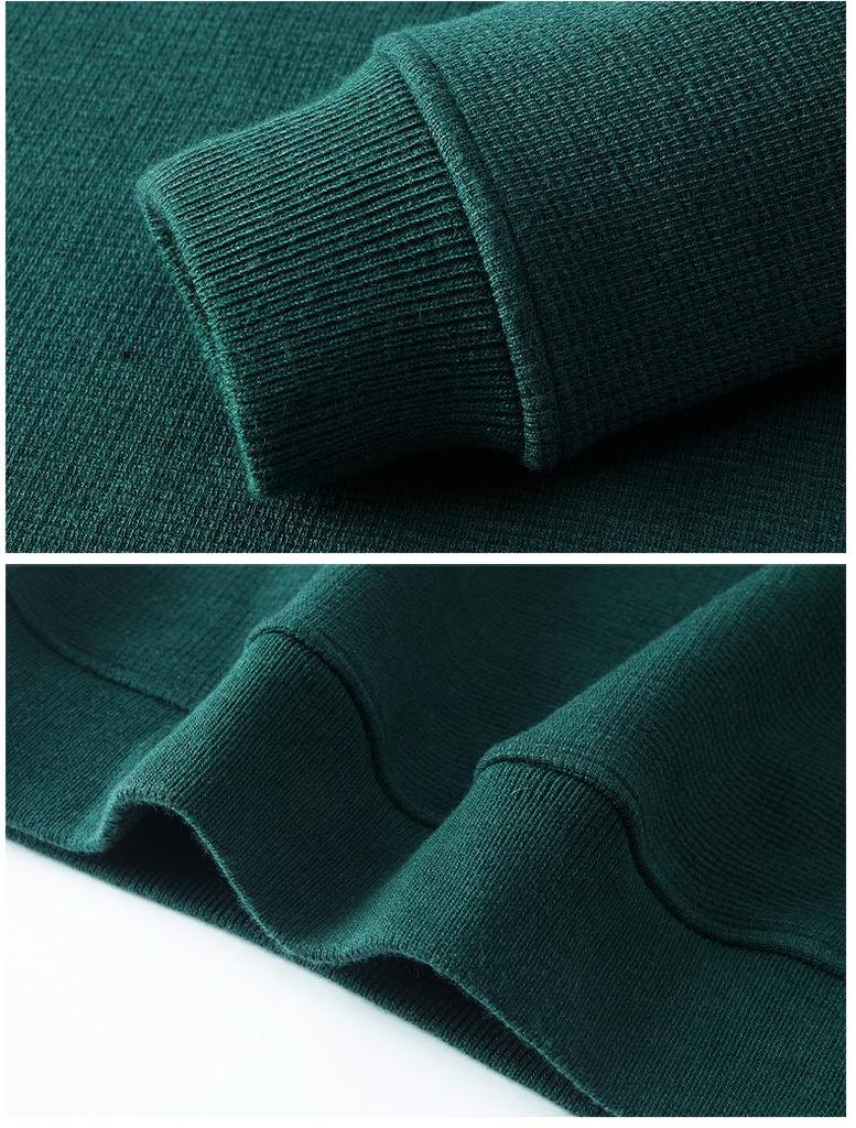 Men's Winter Fleece-Lined Zipper Sweatshirt with Semi-High Collar, Thickened Long-Sleeve Casual Sweater